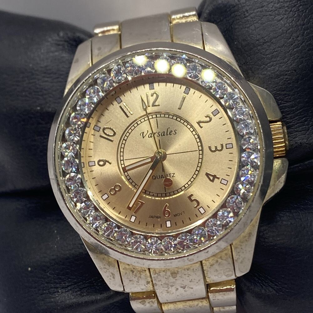 Gold-Tone Crystal Accent Women's Watch